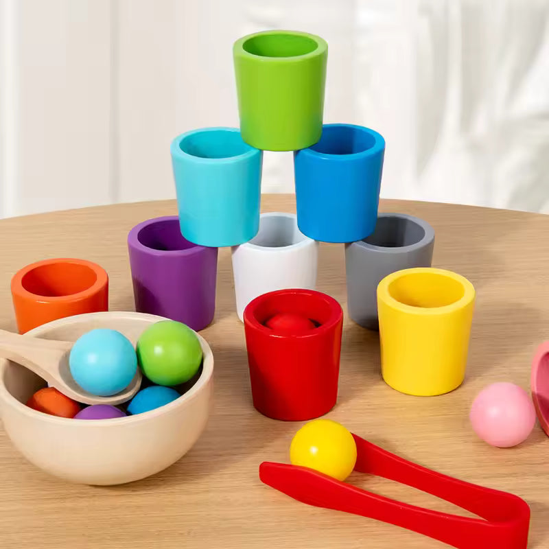 Montessori Sorting Toy | Fine Motor Skill Builder | Educational Cups & Balls Set
