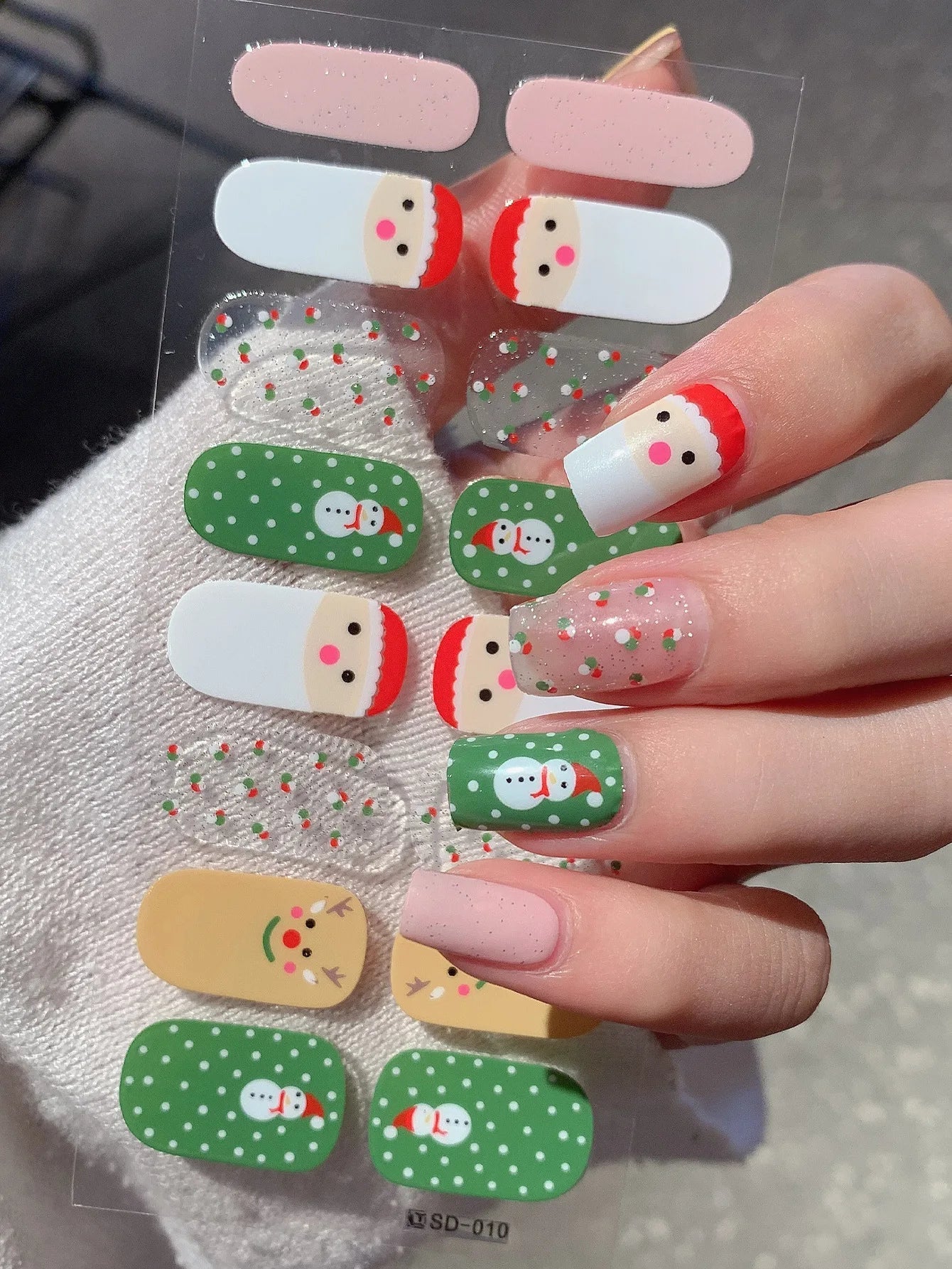 Christmas Nail Stickers | Festive Holiday Designs | Long-Lasting Glossy Finish