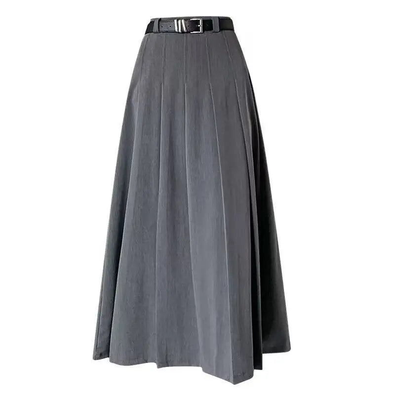 Women's Pleated Skirt with Belt | Midi