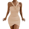 sexy halter irregular bodycon dress
