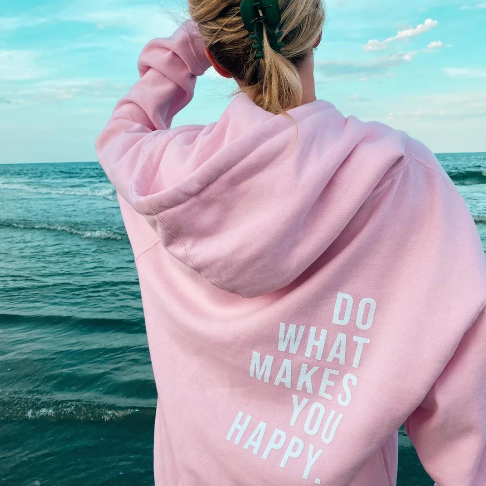 Women’s Oversized Hoodie | Pastel Pink | Hooded Sweatshirt with Motivational Print