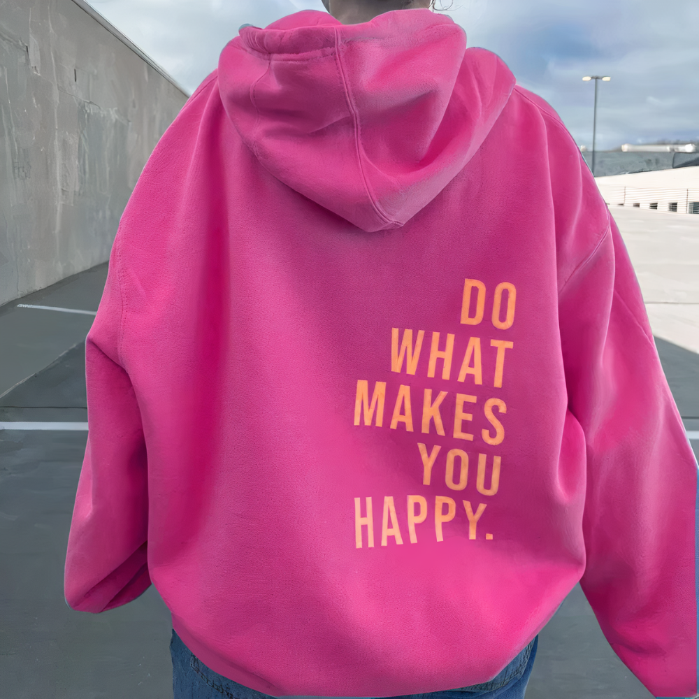 Women’s Oversized Hoodie | Pastel Pink | Hooded Sweatshirt with Motivational Print