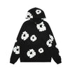 Heidi-Mode | Hoodie Sweatshirt Made of Denim with Floral Print and Hood