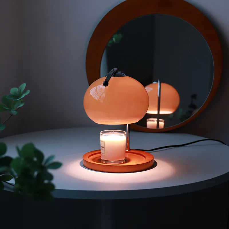 Candle Warmer Lamp | Adjustable Brightness | Glass & Metal | Flame-Free Aromatherapy | 25×15 cm