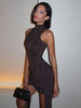 Eleganzia™ – Sleeveless Turtleneck Mini Dress for Glamorous Party Nights