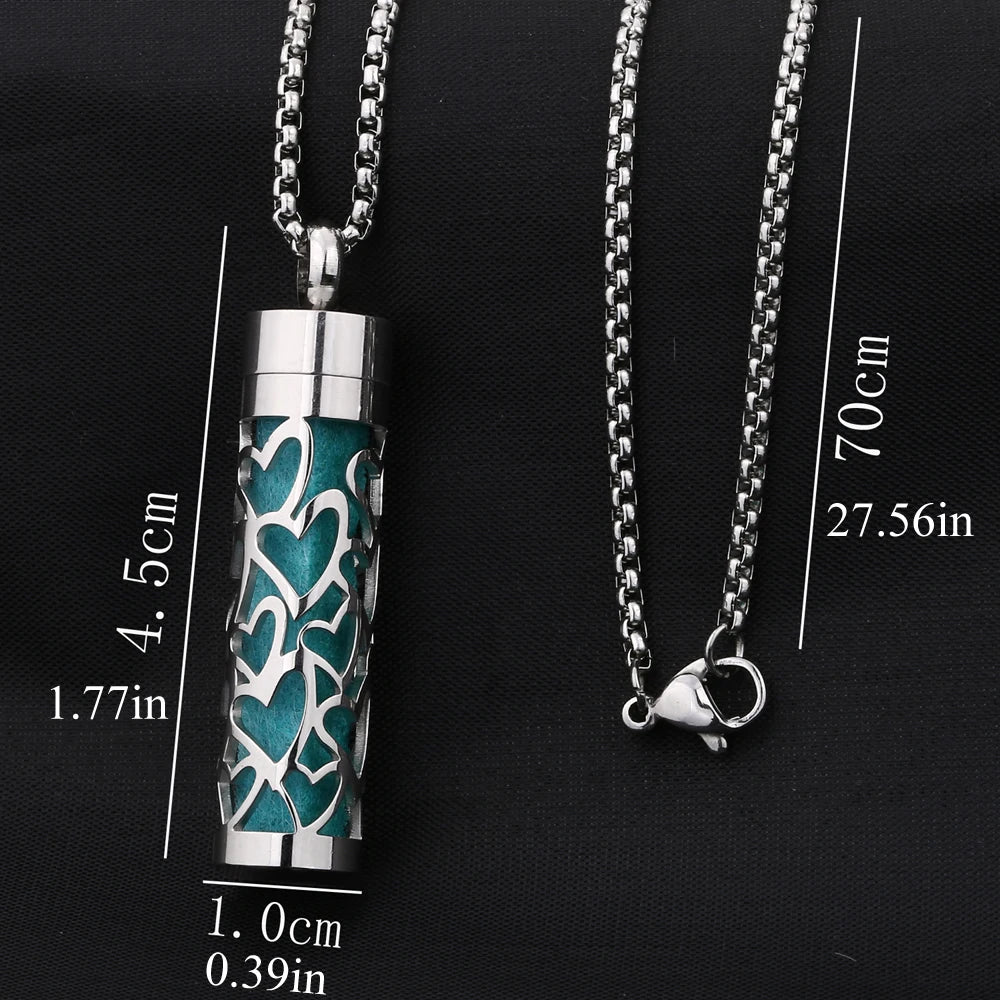 Perfumed Pendant Necklace | Stainless Steel | Interchangeable Aroma Discs