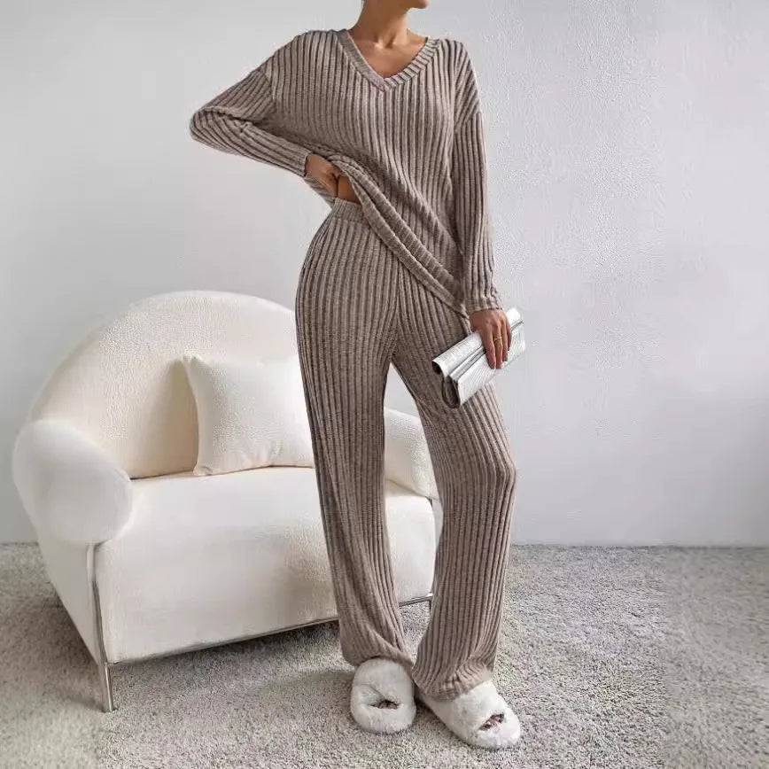 Daphne | Stylish Ribbed Design Two-Piece Set for Women