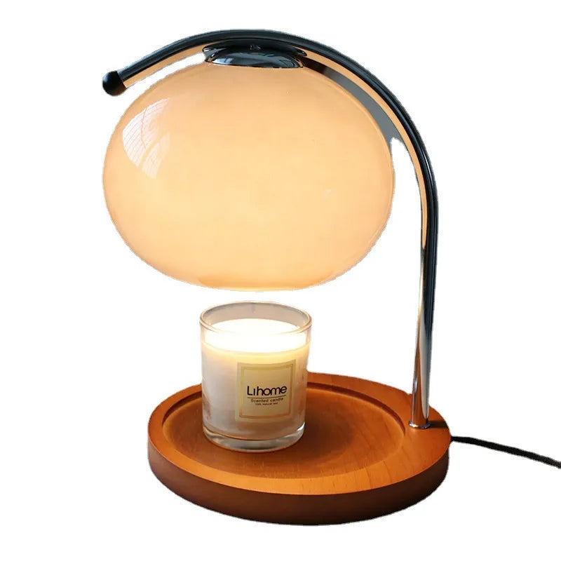 Candle Warmer Lamp | Adjustable Brightness | Glass & Metal | Flame-Free Aromatherapy | 25×15 cm