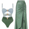 Heidi-Mode | Shiny Suspender Button Swimwear