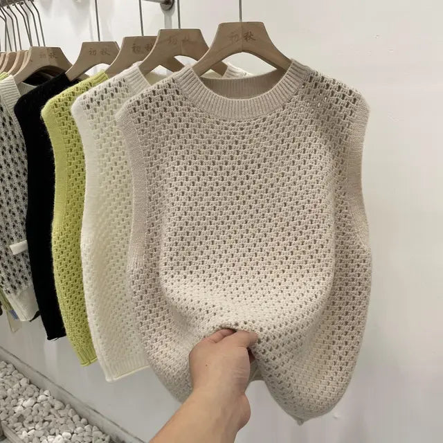 Women’s Sleeveless Knit Sweater | Lightweight | Modern Layering Essential