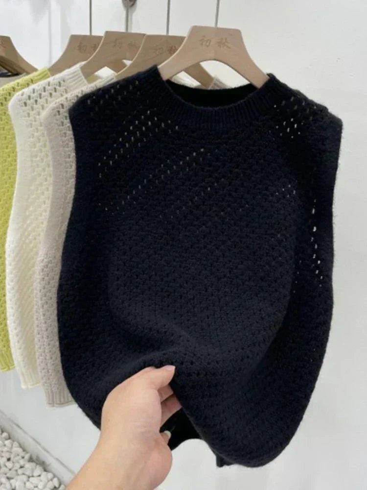 Women’s Sleeveless Knit Sweater | Lightweight | Modern Layering Essential