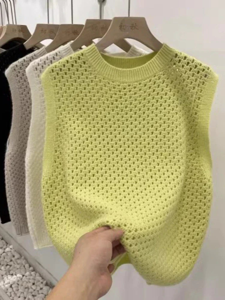 Women’s Sleeveless Knit Sweater | Lightweight | Modern Layering Essential