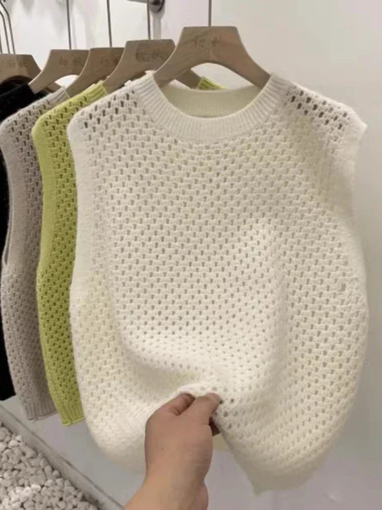Women’s Sleeveless Knit Sweater | Lightweight | Modern Layering Essential