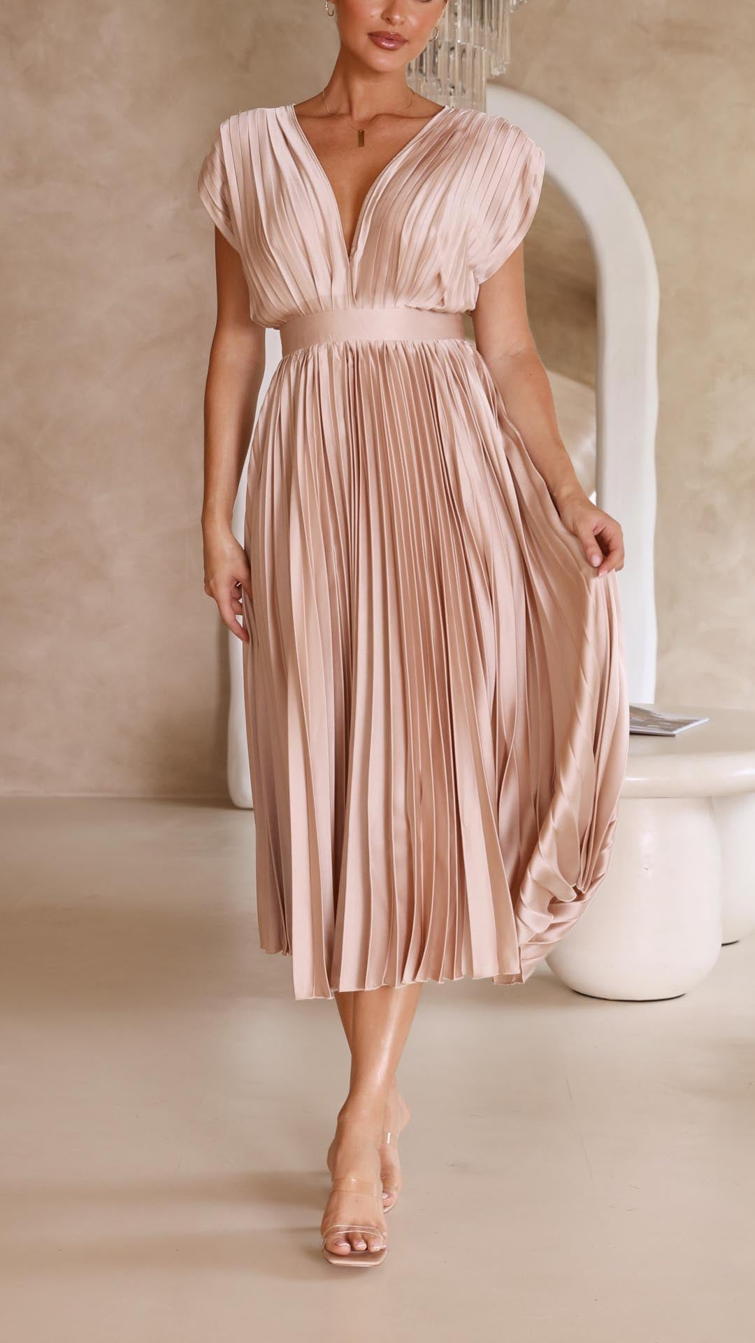Maria | Elegant & Sophisticated Pleated Dress