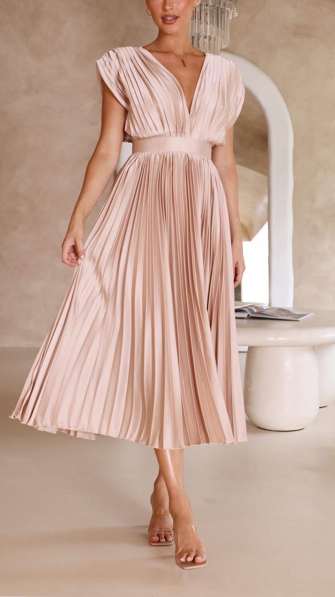 Maria | Elegant & Sophisticated Pleated Dress