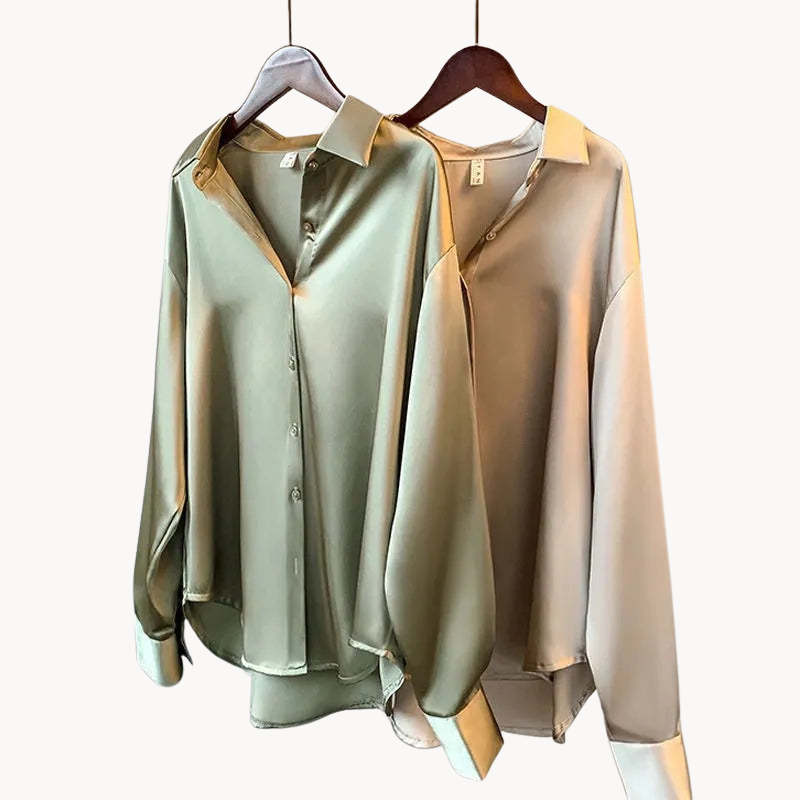 Janette | Elegant Satin Touch Women's Shirt