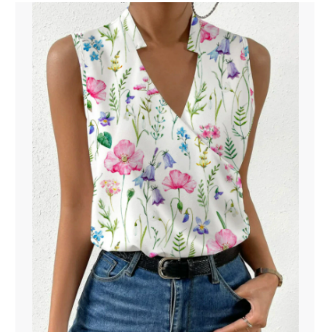 Soft Summer Top with V-Neck for Women | Casual