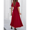 Red V-neck Bodycon Dress