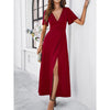 Red V-neck Bodycon Dress