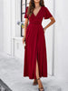 Red V-neck Bodycon Dress