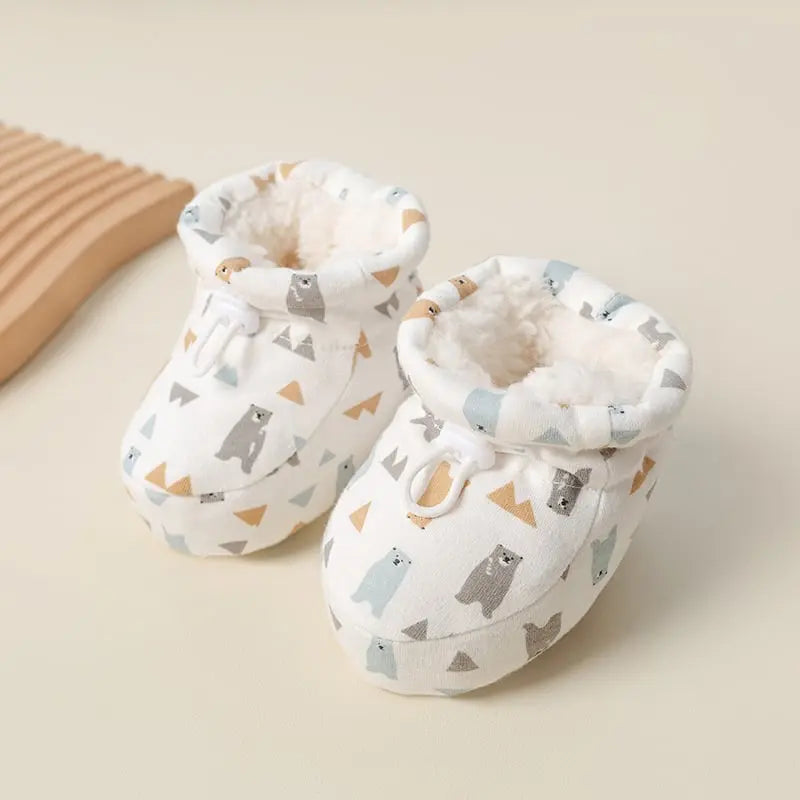Baby Winter Boots | Giselle™ Soft Flannel & Cotton | Non-Slip Sole | 0–18 Months
