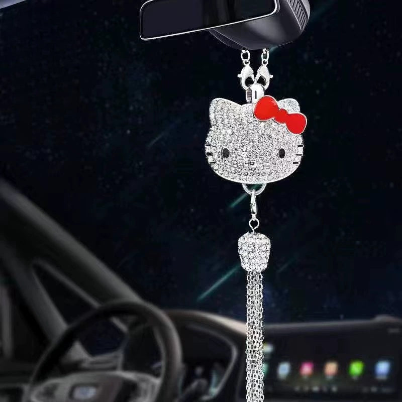 Car Rearview Mirror Pendant | Sparkling Rhinestone Accessory | Zinc Alloy | 100g