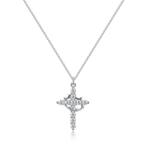 Unisex Pendant Necklace | Crown & Cross Symbol | Faith-Inspired Jewelry Gift