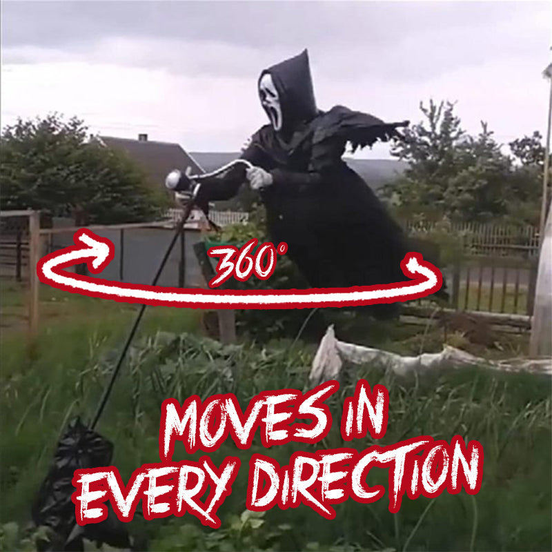 Halloween Scarecrow Decoration | Life-Size Ghostface Style | 6'7 Tall | Outdoor Yard Prop