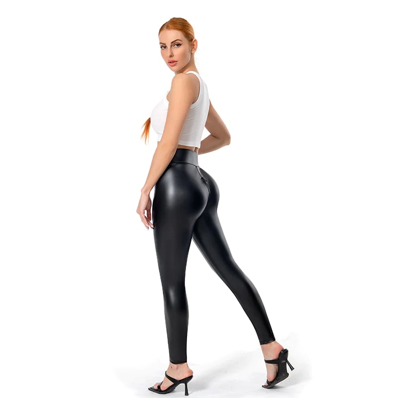 Women’s Faux Leather Pants | Matte Finish | Slim Fit Trousers for Confident Style