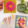 Crochet Pattern Card Deck | 50 Portable Stitch & Color Design Cards + Guide Booklet