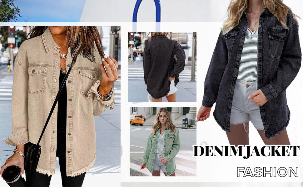 Women’s Denim Jacket | Raw Edge Ripped | Street Style | Everyday Trendy Look