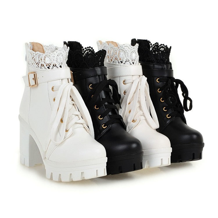 Cozenia™ | Fashionable lace-up ankle boots with sturdy heel