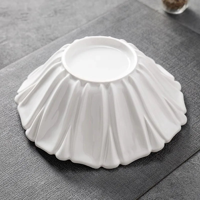 Flower Shaped Ceramic Deep Bowl