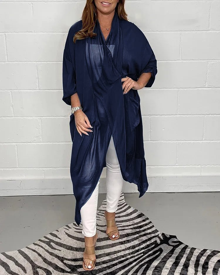 Women’s V-Neck Top | Loose Fit | Flowing Silky Fabric | Elegant Casual Blouse