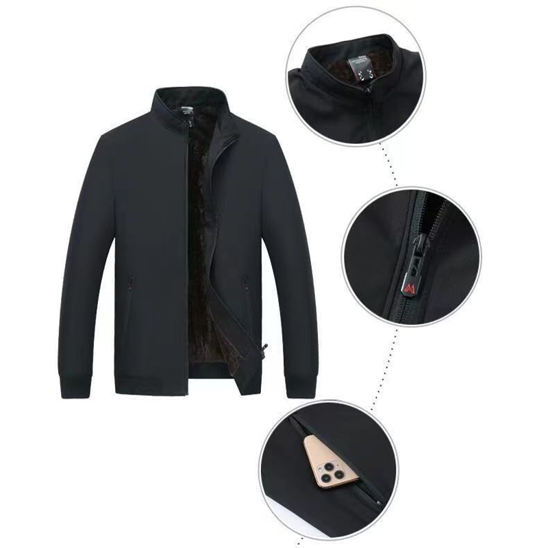 Men’s Thermal Zip-Up Jacket | Tailored Fit | Warm Insulated Lining | Wind-Resistant | Stand Collar | M–3XL
