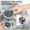 Drain Strainer & Stopper | 304 Stainless Steel + ABS | Anti-Clog Basket | Fits Standard Kitchen Sinks