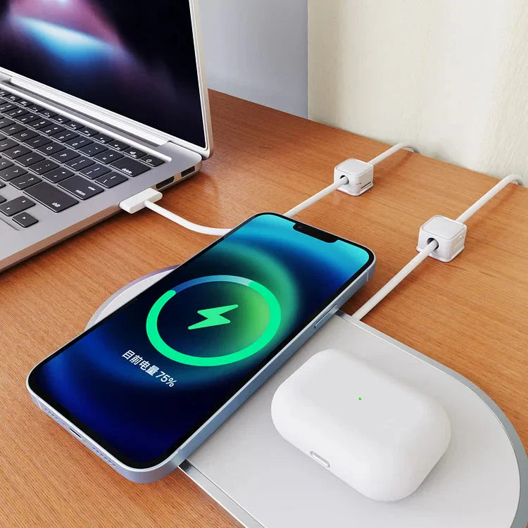 Magnetic Cable Organizer | Desktop Cord Management Hub | Adhesive & Residue-Free
