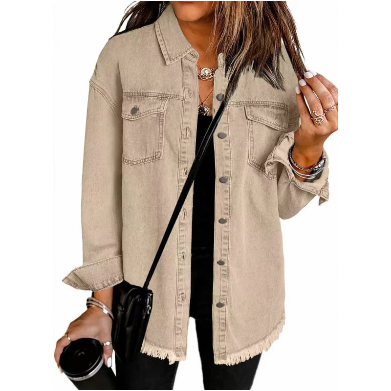 Women’s Denim Jacket | Raw Edge Ripped | Street Style | Everyday Trendy Look