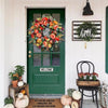 Autumn Door Wreath | Rustic Peony & Pumpkin Design | Handcrafted Fall Decoration