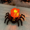 Halloween Spider LED Candle Lights | Flameless Battery Operated | Warm Yellow Glow | Indoor/Outdoor Decoration