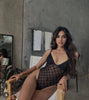 Women’s Bodysuit | Sheer Mesh | Adjustable Straps | Snap Closure