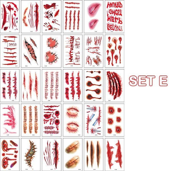 Halloween Temporary Tattoos | Day of the Dead & Horror Costume Stickers | Waterproof, Long-Lasting