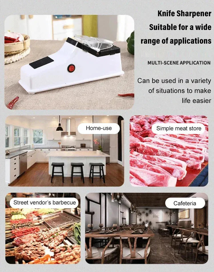 Electric Knife Sharpener | Double-Sided | 5-Second USB Rechargeable Blade Restorer