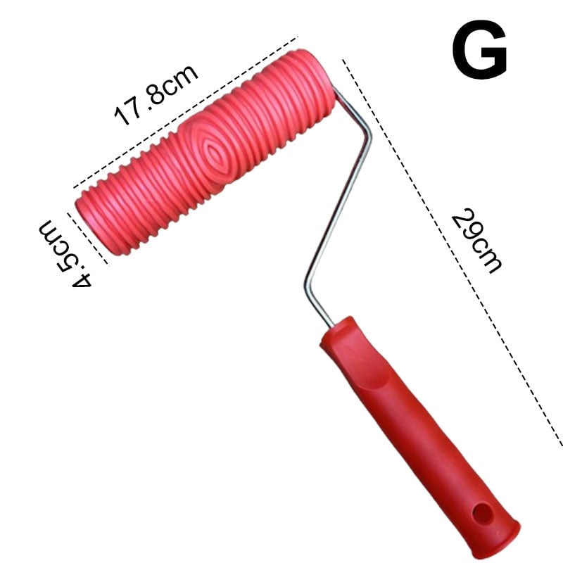 Embossing Paint Roller | Patterned Wall Decoration Tool | Rubber Roller with Handle