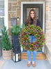 BloomWreath™ Spring & Summer Front Door Wreath | Handmade Floral Grapevine Accent