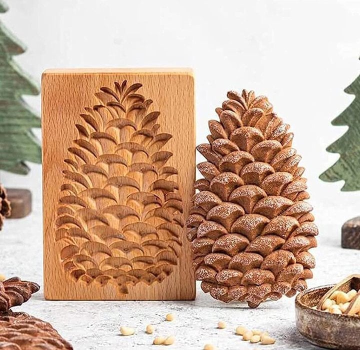 Wooden Cookie Mold Set | Engraved Pastry Stamps | Gingerbread & Biscuit Press