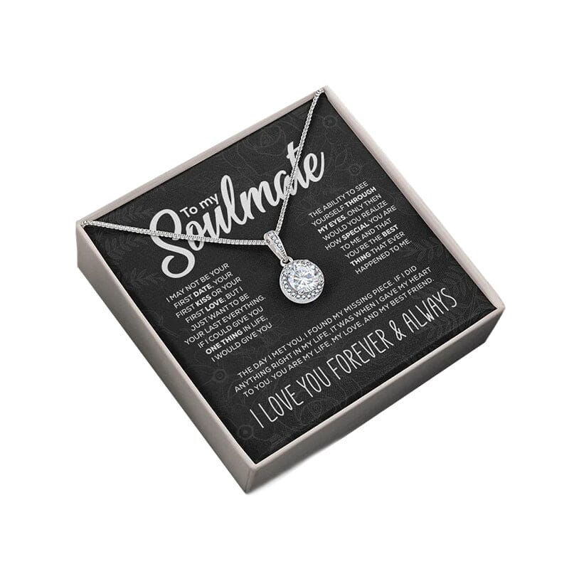 To my soulmate sparkling round necklace