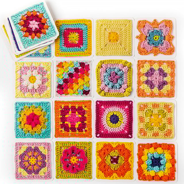 Crochet Pattern Card Deck | 50 Portable Stitch & Color Design Cards + Guide Booklet