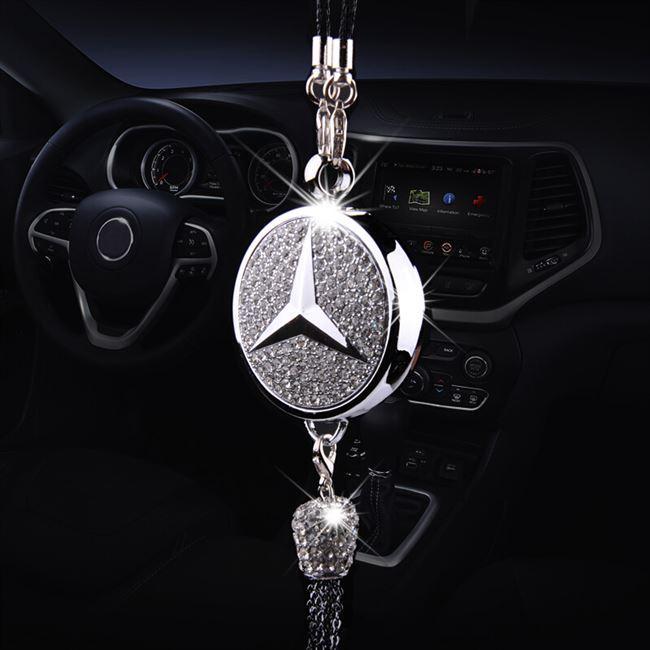 Car Rearview Mirror Pendant | Sparkling Rhinestone Accessory | Zinc Alloy | 100g