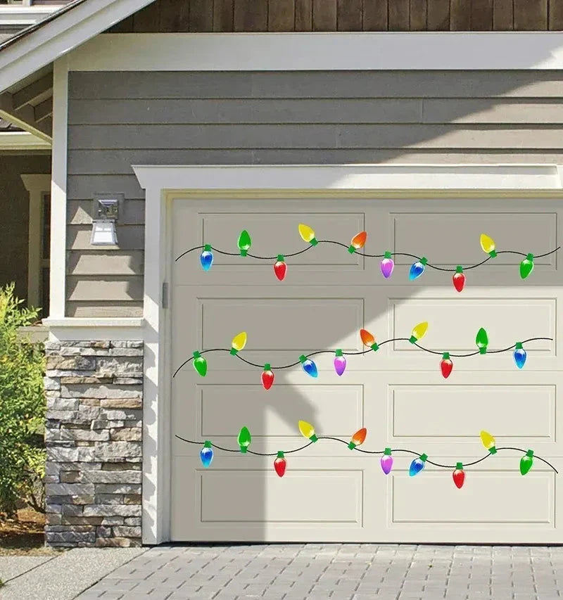 Christmas Car Magnet Decorations | Reflective Holiday Light Bulb Set | Weatherproof & Reusable